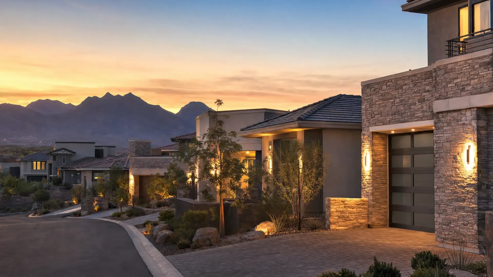 Gated Cloudbreak Ridge new homes in La Madre Peaks, Summerlin West, Nevada